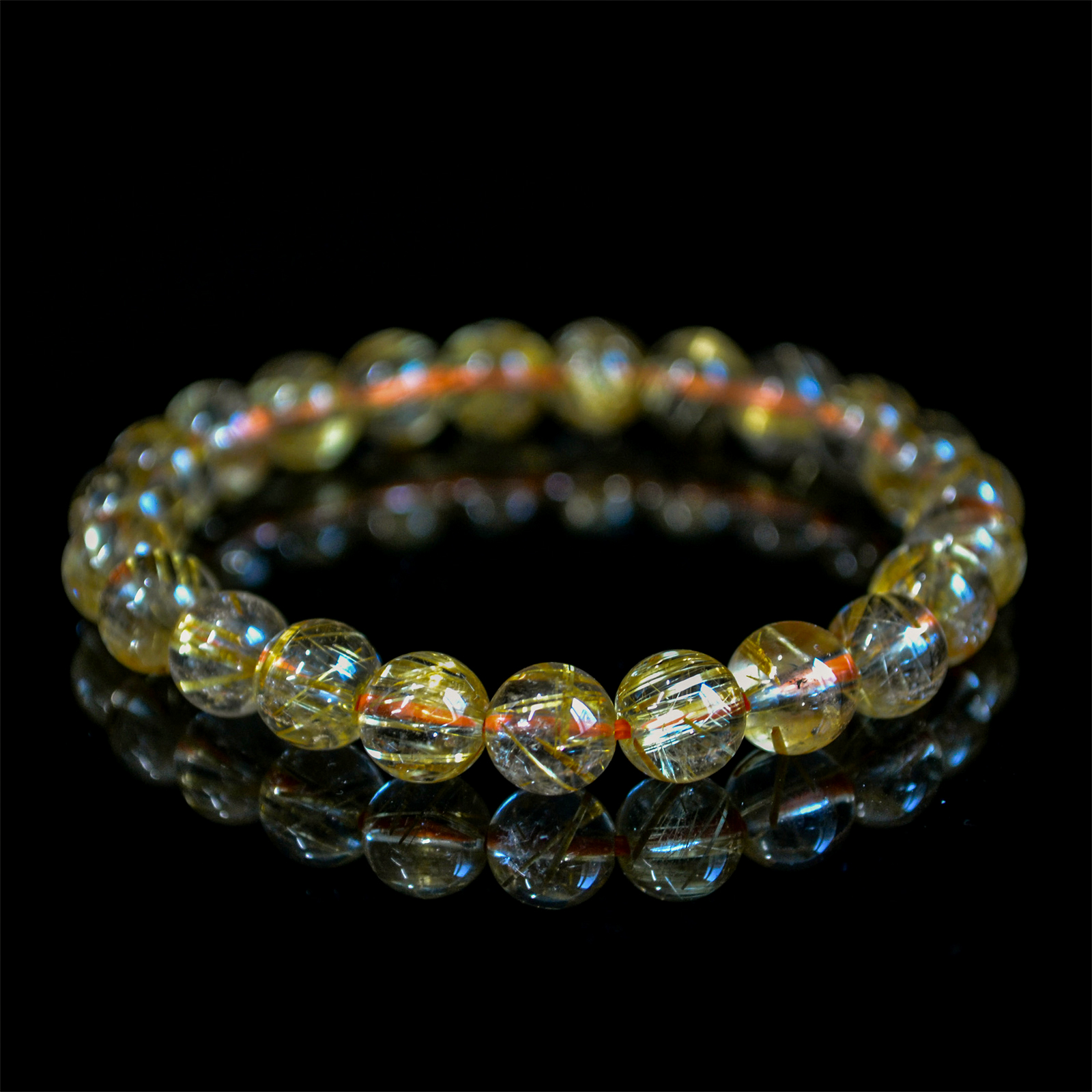 ゴールドルチルクォーツ ブレスレット 8mm